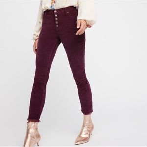 Free People Raegan Raw Skinny Jean in Plum